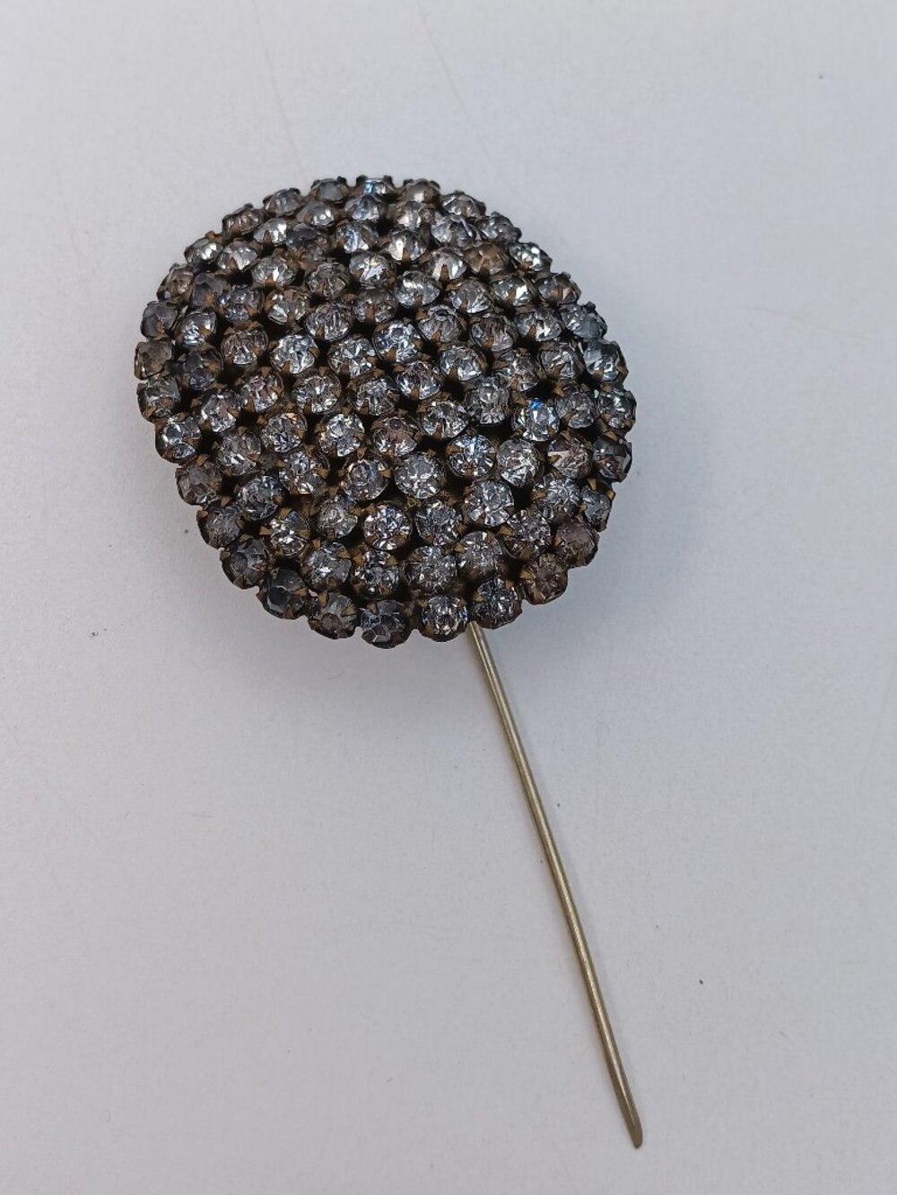 Antique Large Edwardian Brooch Rhinestone Hat Pin Ladies Accessory 4"
